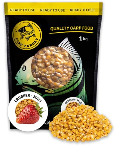 CARP TARGET Gekochter Maisss (Erdbeere, 1kg)