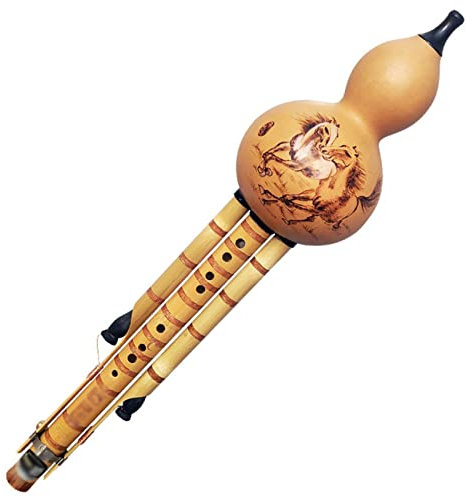 Kürbisseide Mit Neun Löchern C-b-Kürbis Für Anfänger Für Erwachsene Professionelle Kürbisflöte Piccolo-Blasinstrument Sanfter Ton, Leistungsaufnahme (Color : Wood, S : B-Flat)