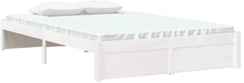 vidaXL Massivholzbett Doppelbett Bettgestell Lattenrost Bett Bettrahmen Holzbett Schlafzimmerbett Schlafzimmermöbel Weiß 120x200cm