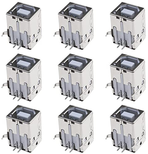 YINETTECH 30pcs Connecteur de Prise USB Jack USB 2.0 Type B Connecteur de Prise Jack Femelle Adaptateur Remplacement Réparation pour Carte PCB Projecteur Imprimante Prise USB