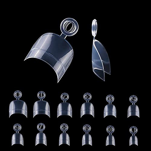 600 Pièces Faux Ongles, Artificiel Ovale Court Capsules Ongles, 12 Tailles Tips French Extension Capsules Ongles pour Femmes Manucure Décoration, Transparent