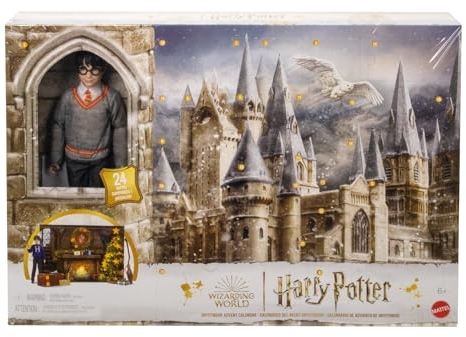 Harry Potter Toys, Gryffindor Advent Calendar with 12-Inch Harry Potter Fashion Doll with 24 Surprise Accessories, HND80
