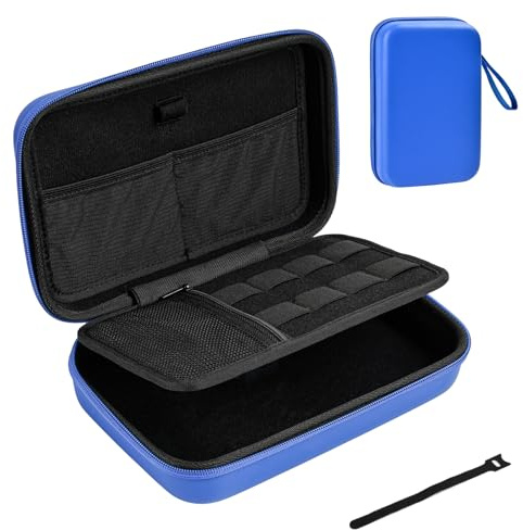 ProCase Kabel Organisering, Resekabelhållare, Väska för Laddare/Power Bank/Mus/USB Flash Disk/SD-kort, Tech Väska Resa Användbara Tillbehör, Blå, L, väskorganisatör