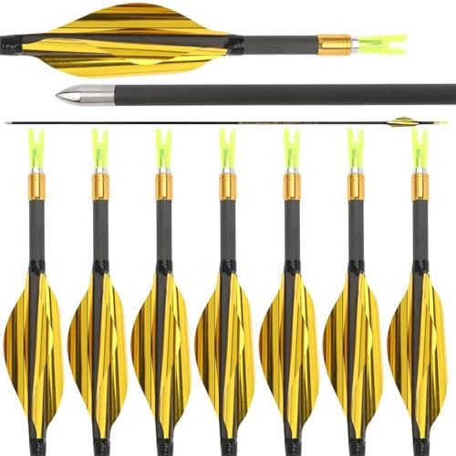 AMEYXGS 31 Pfeile für Bogenschießen Carbonpfeile ID 4.2mm Jagdpfeile 700 800 900 1000 Spine Bogenpfeile für Recurvebogen Compoundbogen 6/12x