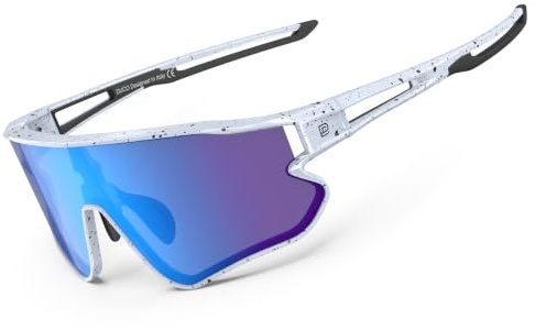 DUCO Polarisierte Fahrradbrille Herren Damen Schnelle Brille DC0023 | [24g TR-90 Super Leicht] Wrap Around Sport Sonnenbrille UV400 Laufbrille Sportbrille für Laufen/Ebike/Rennrad/Baseball