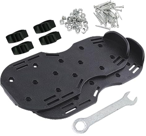 KSIEE Rasenbelüfter Schuhe, Belüfter Rasenwerkzeug Rasenbelüfter Schuhe für Gras, Heavy Duty Spike Belüfter Boden Yard Belüfter Schuhe mit verstellbarem Riemen (Schwarz)