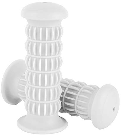 Empuñaduras Universales para Motocicleta, Empuñadura de Goma Antideslizante de 25-28mm para Motocicleta Universal para Motocross, Scooter, Moto de Cross(Blanco)