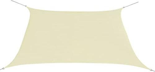 BUKSCYJS Ombrellone,Ombrelloni da spiaggia,mbrellone da giardino，Parasole a Vela Oxford Quadrato 3,6x3,6 m Crema Per balconi, giardini, terrazze e
