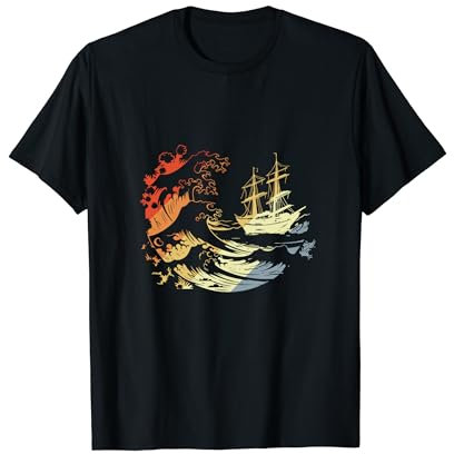 Segeln Skizze Retro Segelsport Segelausbildung T-Shirt