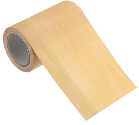 PATIKIL 80mmx4,57m Klebefolie Holzoptik Bordüre Selbstklebend Reparatur Klebeband Holzoptik Klebetapete, Ahorngelb Holzfolie Selbstklebend Möbelfolie Holzoptik Tapete für Böden Tisch Tür