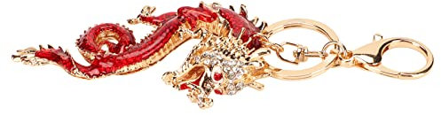 Porte-clés Dragon Chinois, Pendentif de Sac Porte-bonheur, Porte-clés de Sac à Dos en Métal