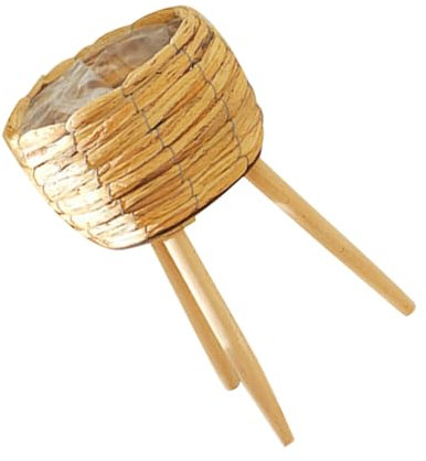 BEBEMOKO Cesta Tejida para Macetas Decorativa Sala De Estar Diámetro 20cm Diseño Rústico Adecuado para Flores y Plantas De Interior Decorativa y Práctica