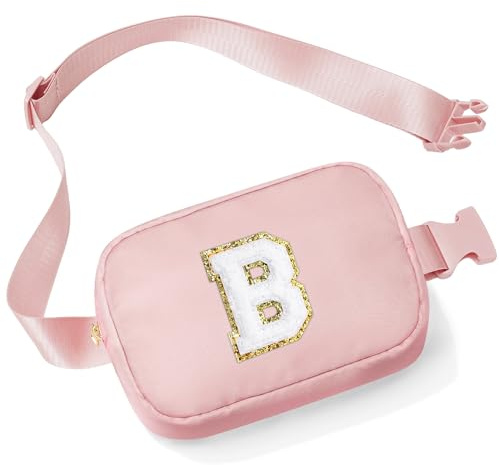 Parima Bauchtasche Mädchen - Buchstaben Bauchtasche Sport Damen Hüfttaschen Kinder Gürteltasche Rosa Gürteltasche Mädchen Geschenke Kinder Hüfttaschen mit Buchstaben B