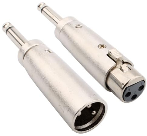 VISSQH 2X Adattatore 6,35 XLR a 3 Pin Maschio e Femmina TS per Microfono, Altoparlante