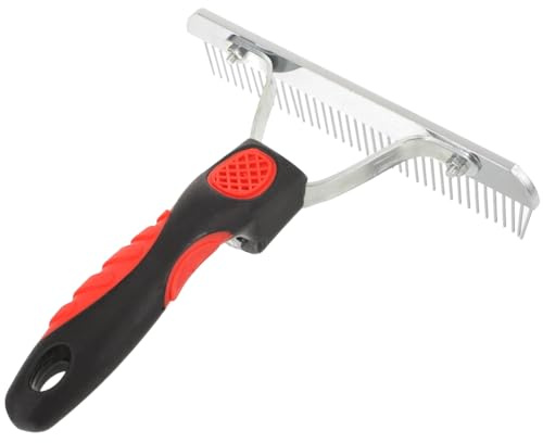 Supvox Pferdepflege-Rechen Mit Gummigriff Pferdehaarreinigung Kamm Zum Entfernen Von Schlamm Und Losem Haar Ergonomischer Fellrechen Für Großpferde 1 Stück