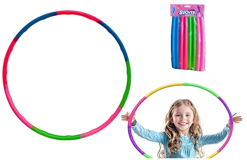 Hula Hop für Kinder, bunt, Durchmesser 60 cm, Hula Hop, abnehmbar, verstellbar, Fitnessring für Kinder und Erwachsene, Mädchen, Fitness, Tanzen, Yoga, Training für Haustiere