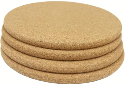Kork-Untersetzer für Heiße Töpfe, 19 cm Kork-Topflappen für Arbeitsplatten, Pfannen und Töpfe, Runde Untersetzer für Pflanzen, Farmhouse-Küchendeko, Weihnachtsschmuck-Dekoration, 4er Set