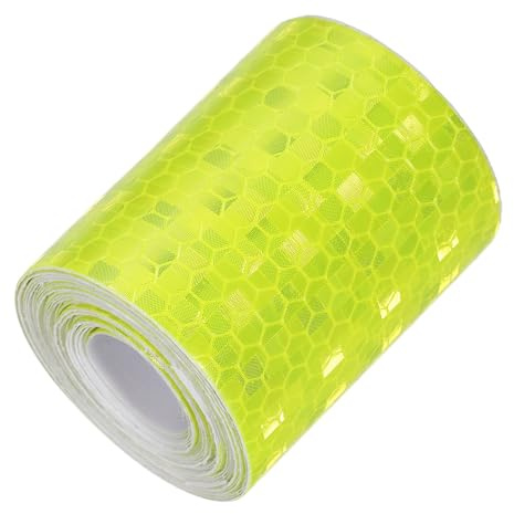 YELARXI Ruban réfléchissant en PVC adhésif puissant pour avertissement de sécurité, 3 m x 5 cm, étanche pour remorques, camions, véhicules, vélos (jaune fluo)