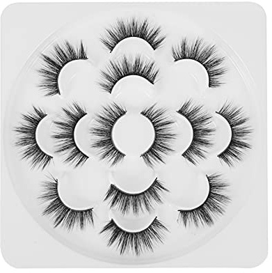NIYANGLE 7pairs Dense Eyelashes Wispy Lashes Artificial Lashes for Eye Makeup Fake Eyelash