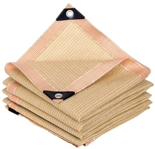 Vela ombreggiante beige resistente ai raggi UV per pergola, giardino, patio e piscina, telo traspirante con occhielli (4 x 8 m) per protezione terrazza, posto auto coperto, terrazza e cortile