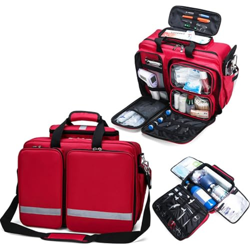 BALAMLB Borsa Traumatologica per Primo Soccorritore,Zaino di Emergenza Professionale Vuoto,Zaino di Pronto Soccorso per Assistenza Sanitaria Domiciliare,EMT,EMS,Kit di Sopravvivenza da Campeggio A