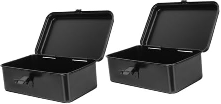 SOESFOUFU 2PCS Iron Tool Storage Case Compact Metal Toolbox with Spacious Interior for Mechanics DIY Home Car Repair Organizer for Nails Pins
