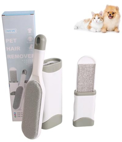3-Teiliges Set Tierhaarentfernerbürste, Haustier-Bürste, Fusselbürste Doppelseitig Selbstreinigend Fusselbürste Tierhaare Haustier Hund Katze Haarentferner, Katzenhaarentferner (B)