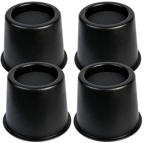 JAMHEXOU 4 Pack Bed Risers 4 Inch Heavy Duty, Round Furniture Risers for Dorm Bed Frame Extenders for Desk Chair Raiser, Table Legs, Sofa Risers, Bed Lifts Risers, Support up to 2200Lbs