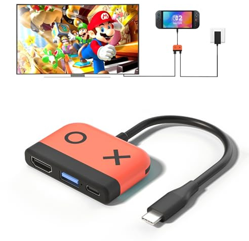 Switch Dock per Nintendo Switch 2, Docking Station TV portatile di ricambio con porta USB 3.0 TV HDMI 4K/60Hz e ricarica USB C, compatibile con Nintendo Switch/Switch 2/Switch OLED Steam Deck e altro