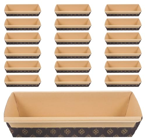 Ipetboom Moldes de Papel Rectangulares para Hornear Pan 200X65X45Mm Desechables Resistentes Grasa Paquete de 50 Unidades Aptos para Horno y Repostería Casera