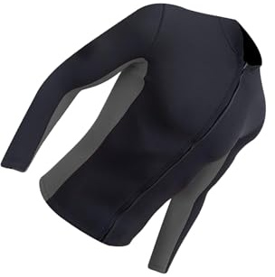 ICDKOYK Traje de Neopreno para Hombre, Chaqueta de Manga Larga para Snorkel, Deportes acuáticos, Buceo, Gris, Negro, Talla M, Gris Negro, Metro