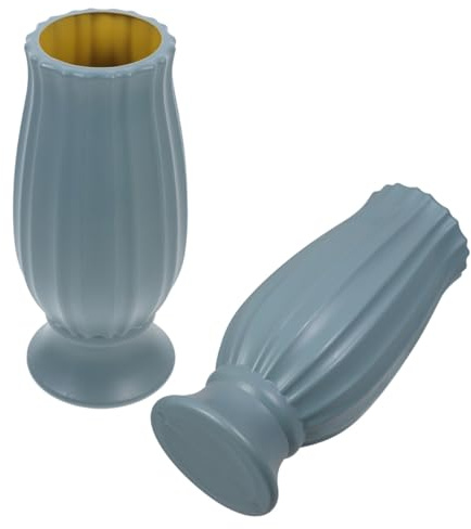 MALUGOGO 2 Jarrones para Tumbas de Cementerio Diseño Elegante y Material PE Resistente para Decoración de Lápidas y Porta Flores para Tumbas