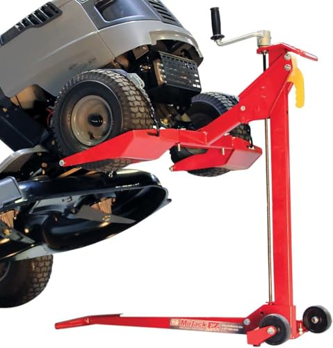 MoJack EZ Max – Élévateur pour Tondeuse à Gazon autoportée, capacité de Levage de 204 kg, s'adapte à la Plupart des tondeuses résidentielles et ZTR, Pliable Peu encombrant, idéal pour l'entretien et