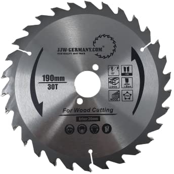 jjw-germany HM – Kreissägeblatt Hanna 190 x 30 Z= 30 WZ für Handkreissägen, 1 Stück, 4250980601360