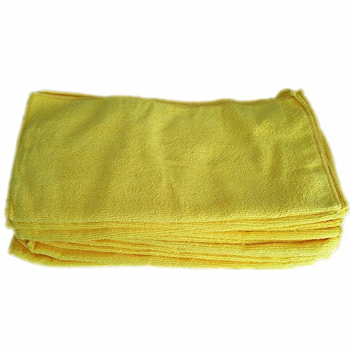 18 x CrazyGadget® Large Microfibre Cleaning Polishing Towel Cloths Super Soft Duster Auto Wash Clean (Yellow)
