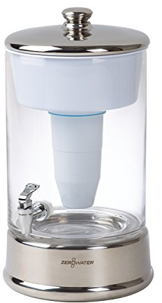 ZeroWater Filtro Dispensador de Cristal de agua de 9 L, Libre de BPA y NSF certificada para Reducir la Cal el Plomo y Otros Metales Pesados, Medidor TDS y Cartucho Incluido
