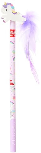 Legami - Matita con Gomma, Unicorn Pencil, 0,7x19 cm, Mina HB, Variante Unicorn, Tratto Preciso, per Disegnare e Scrivere