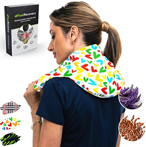 Saco Térmico Semillas Cervical - Almohada Cuello para Calentar en Microondas (60x22 cm) - Cojín de Semillas - Bolsa de Calor con Funda Lavable, Tela de Algodón 100% y Olor a Lavanda