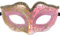 PRETYZOOM Masque De Carnaval Garçon Fille Or Poudré Masque De Fête Halloween À Demi Visage pour Garçon Fille Accessoire De Cosplay Et Mascarade