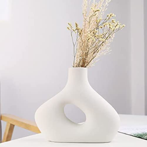 Disoza Vasi In Ceramica Decorazione Vaso In Porcellana Per Fiori Di Erba Pampa Bianco Fiore Vaso Moderno Per La Decorazione Della Tavola Matrimonio Tulipano Vaso Per Fiori Secchi Cucina 23x20x4