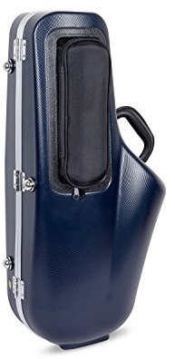 Crossrock ABS-Hartschalenkoffer für Altsaxophon, Abnehmbarer Schultergurt, Zubehörtasche, Verriegelungsriegel, Blau