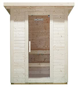 Home Deluxe - Outdoor Saunahaus TALO M - für 3 Personen, Holz: Fichtenholz - inkl. Saunaofen und Saunazubehör I Gartensauna, Außensauna, Sauna