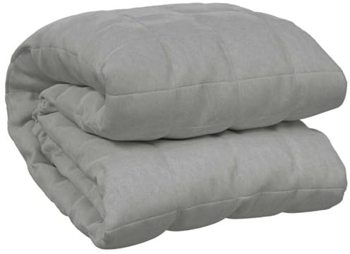 vidaXL Gewichtsdecke Therapiedecke Schwere Decke Schlafhilfe Entspannungsdecke Einschlafhilfe Schwerkraftdecke Grau 220x235cm 15kg Stoff