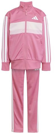 adidas Unisex - Bambini SEASONAL ESSENTIALS TIBERIO 3 STRIPES TRICOT TRACKSUIT, Pink Fusion/White/Clear Pink, 3-4 Years