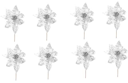 Cabilock 8stücke Weihnachtsblumen Dekorationen Für Christbaum Blumen Für Festliche Projekte Und Tischdekoration Künstliche Weihnachtsblumen