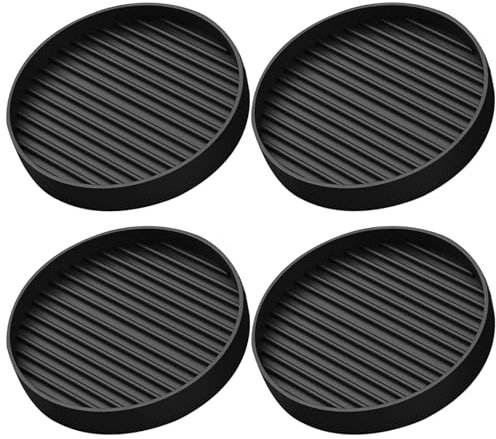 Glarks Noir 4pcs 2 x 2 Pouces Rond antidérapant Tapis de Meubles en Caoutchouc antidérapant Roulette Tasse, jambières Coussin canapé, Chaise, Pied et lit Stop antidérapant Protecteur de Sol