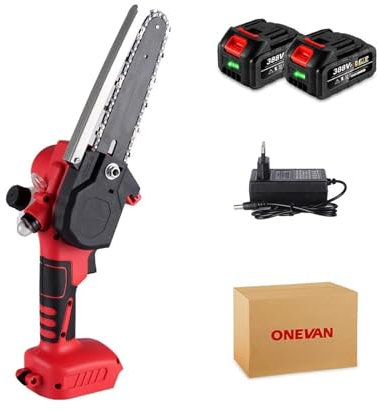 Mini motosierra, Sierra eléctrica sin escobillas de 30000RPm y 6 pulgadas, motosierra de registro de jardín inalámbrica de 3000W, herramienta de carpintería for batería de 18V para ramas de árboles, p