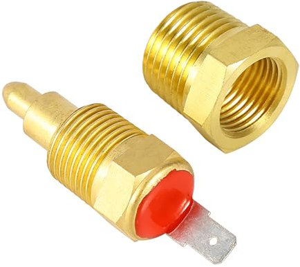 Klanata Universeller elektrischer Kühlerlüfter-Thermostat, 185-175 Grad einstellbarer Temperaturschalter für 10-16-Zoll-Lüfter mit 3/8-Zoll-Rohrgewinde, für Fahrzeugkühlsysteme