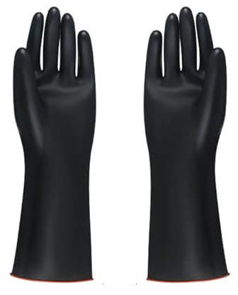 JinliangGuo One Pair Waterproof Resist Safety Work Gloves Resist Strong Acid Rubber Garden Gloves Heavy Duty Rubber Gloves for Acid and Alkali Protection