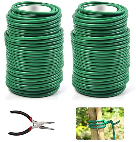 Filo Per Piante Rampicanti,Filo Per Legare Piante 2 Bobine 3,5mm x 40m,Filo Per Legare Orto,Legacci Per Pomodori,Ldeale Per Legare Rose Rampicanti e Sostegno Delle Piante Nel Giardino